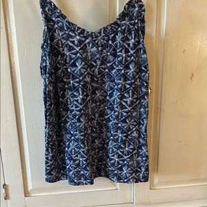 Navy Blue Patterned Women's Top